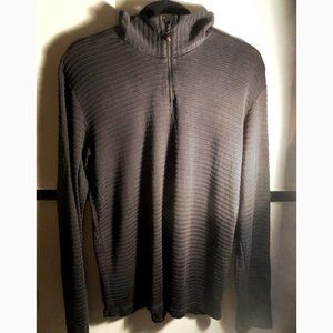 Armani Collezioni ribbed Medium Black Turtleneck with zipper SILK